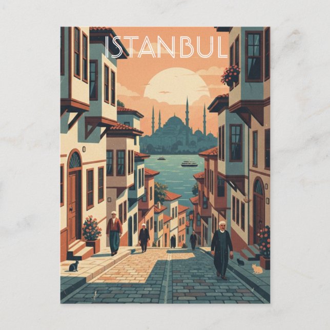 Carte Postale Turquie Mosquée Bleue d'Istanbul (Devant)