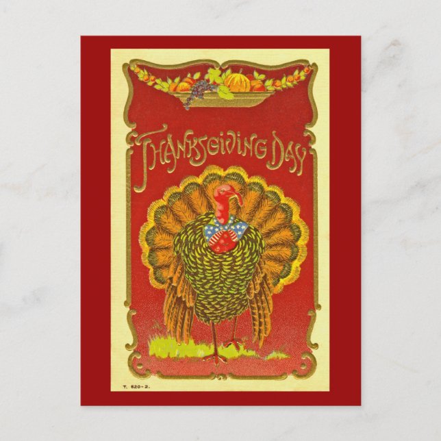 Carte postale Turquie Thanksgiving vintage Patriot (Devant)