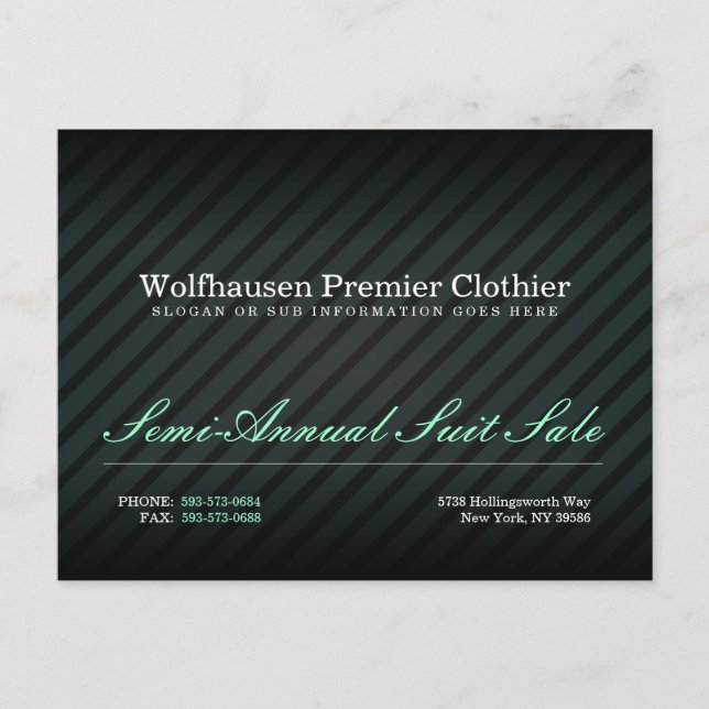 Carte postale turquoise Armani Suit Promo (Devant)