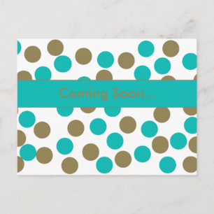 carte postale turquoise bleu & tache brun