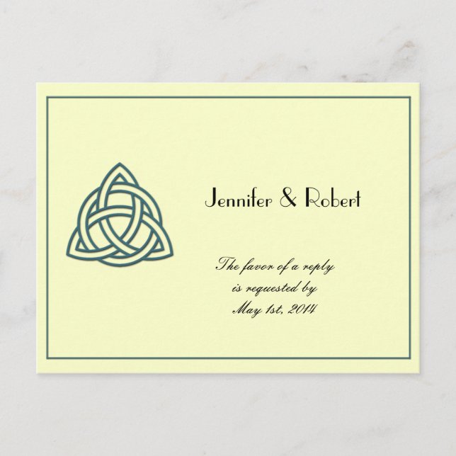 Carte postale turquoise Celtic Knot RSVP (Devant)