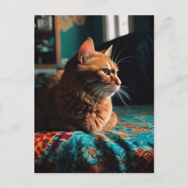 Carte postale Turquoise Cute Ginger Kitty (Devant)