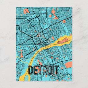 Carte postale Turquoise Detroit, Michigan États-Un