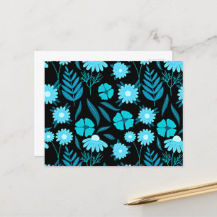 Carte Postale Turquoise en fleurs