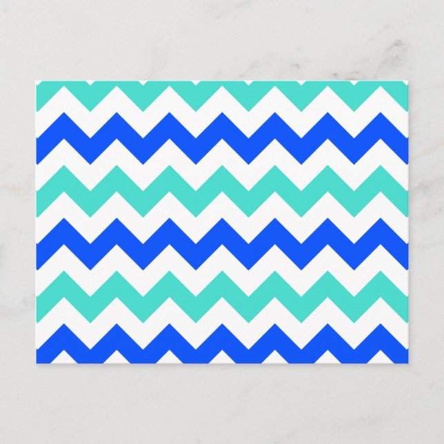 Carte Postale Turquoise et bleu Zigzag (Devant)