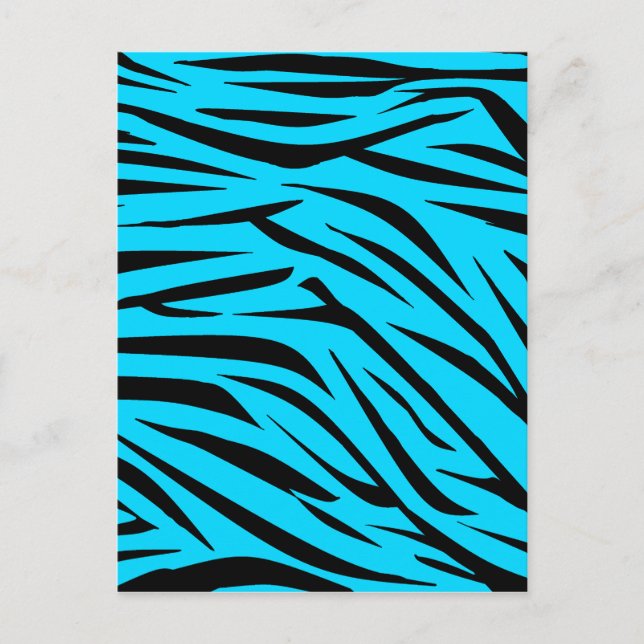 Carte Postale Turquoise et noir Zebra Stripes (Devant)