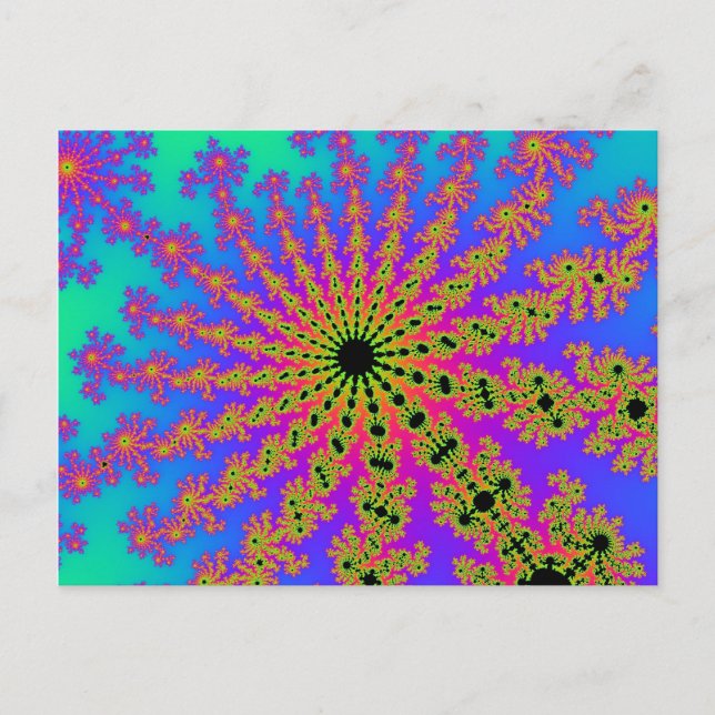Carte Postale Turquoise et rose (Devant)