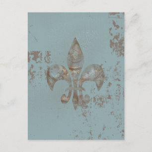 Carte Postale Turquoise Fleur De lis