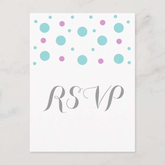 Carte Postale Turquoise Fuchsia Confetti Response (Devant)