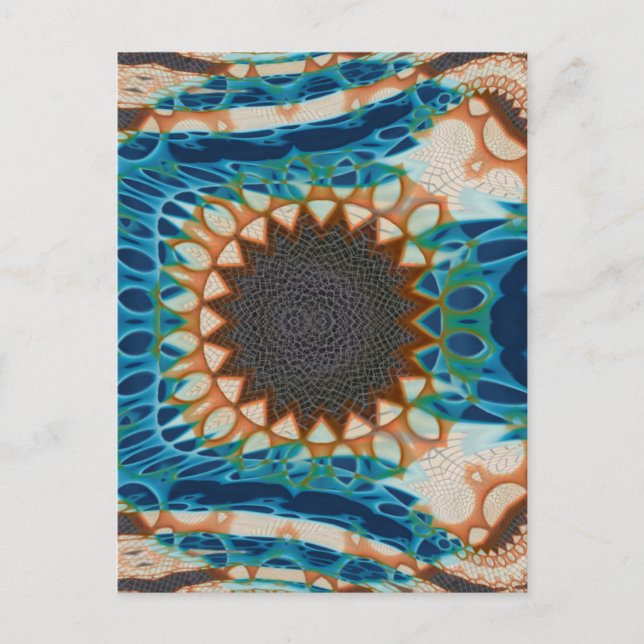 Carte Postale Turquoise Gold Sun Southwestern Art (Devant)