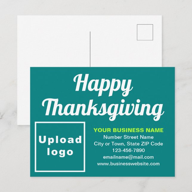 Carte postale Turquoise Green Holiday de Thanksgiv (Devant / Derrière)