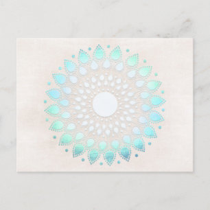 Carte postale Turquoise Lotus Floral Mandala
