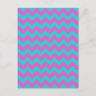 Carte Postale Turquoise Magenta Chevron