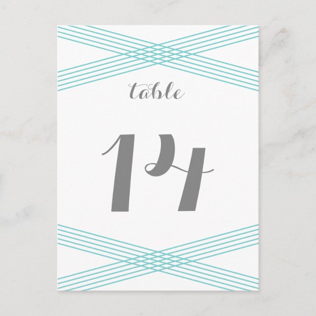 Carte postale Turquoise Modern Deco Table (Devant)