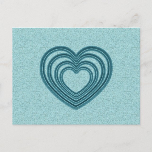 Carte Postale Turquoise onde cardiaque (Devant)