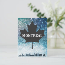 Carte postale Turquoise Silhouette de Montréal QC