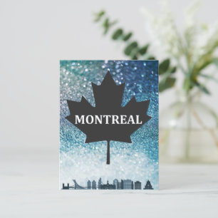 Carte postale Turquoise Silhouette de Montréal QC
