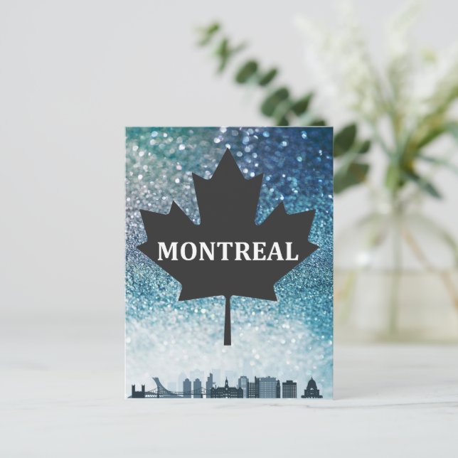 Carte postale Turquoise Silhouette de Montréal QC  (Debout devant)