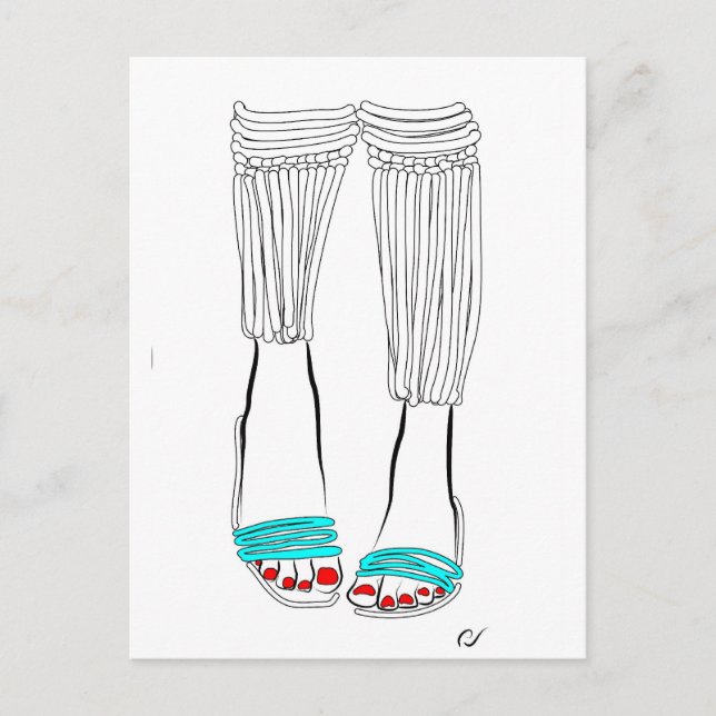 Carte Postale Turquoise Slippers (Devant)