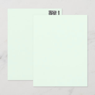 Carte Postale Turquoise Vert Pâle Blanc Pastel Couleur Unie
