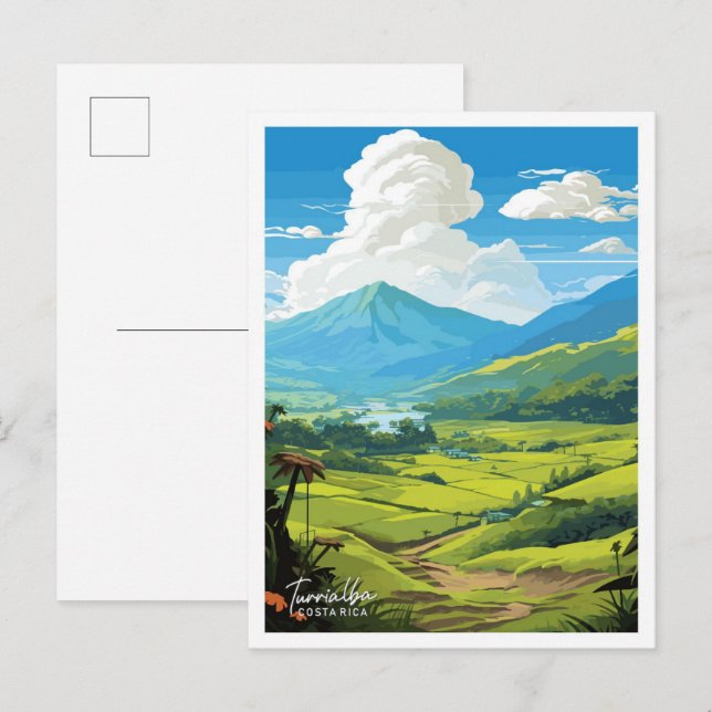 Carte Postale Turrialba Costa Rica Voyage illustration Vintage (Devant / Derrière)