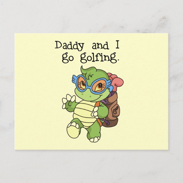 Carte Postale Turtle Daddy et I Go Golfing Tshirts et cadeaux (Devant)
