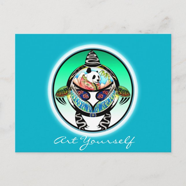 Carte Postale Turtle Panda (Devant)