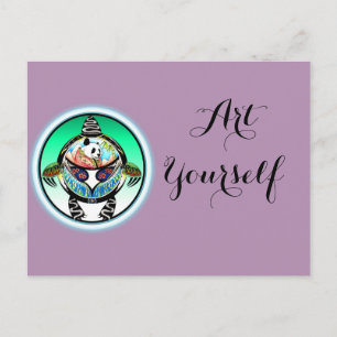 Carte Postale Turtle Panda