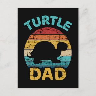 Carte Postale Turtle papa cadeau vintage rétro fête des pères
