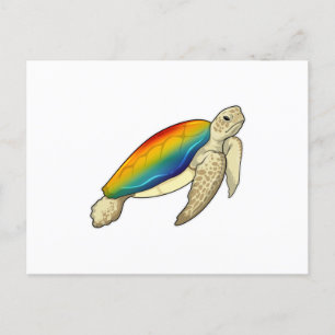 Carte Postale Turtle Rainbow