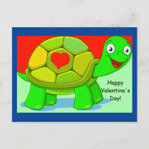 Carte Postale Turtle Valentine pour enfants