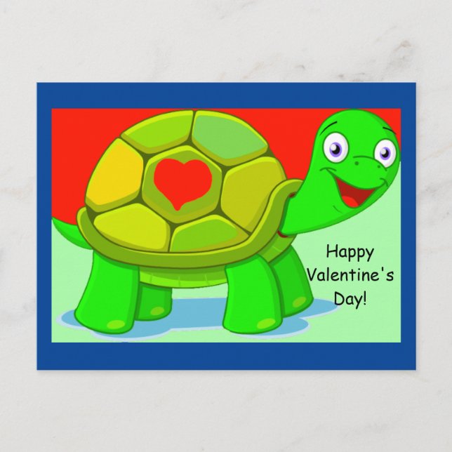 Carte Postale Turtle Valentine pour enfants (Devant)