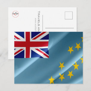 Carte Postale Tuvalu - Drapeau qui flotte -