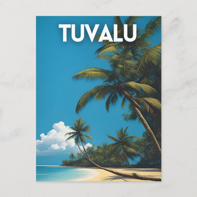 Carte Postale Tuvalu Retro Affiche de voyage (Devant)