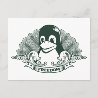 Carte Postale Tux Penguin - (Linux, Open Source, Copyleft, FSF)