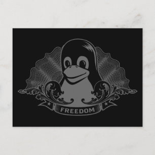 Carte Postale Tux Penguin - (Linux, Open Source, Copyleft, FSF)