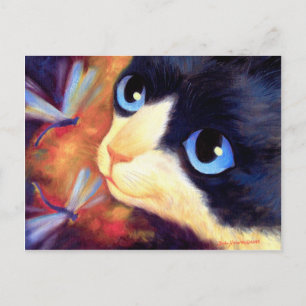Carte Postale Tuxedo Cat Art - Multi