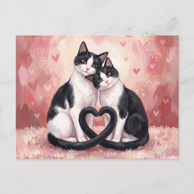 Carte Postale Tuxedo Cats Valentine's Day (Devant)