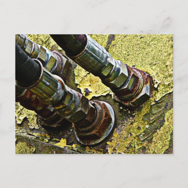 Carte Postale Tuyaux hydrauliques sur vieux tracteur (Devant)