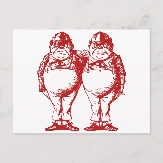 Carte Postale Tweedle Dee et Tweedle Dum Enked Red (Devant)