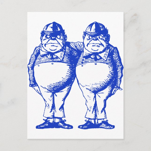 Carte Postale Tweedle Dee et Tweedle Dum Inked Blue (Devant)