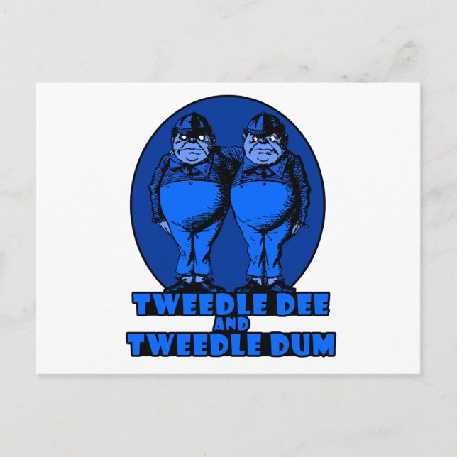 Carte Postale Tweedle Dee et Tweedle Dum Logo Bleu (Devant)