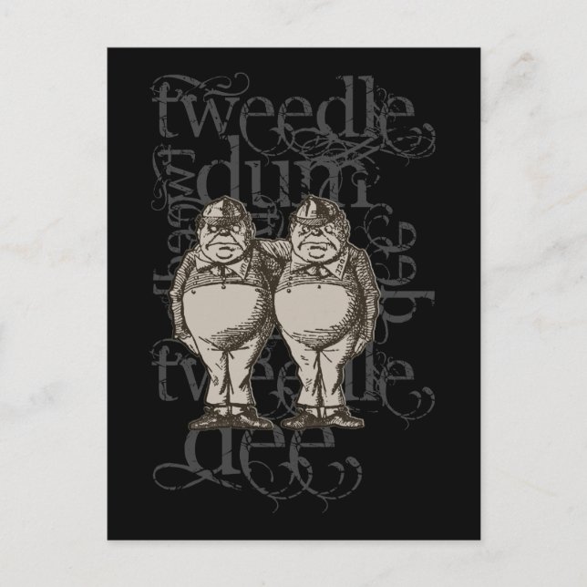 Carte Postale Tweedledum & Tweedledee Grunge (Figure unique) (Devant)