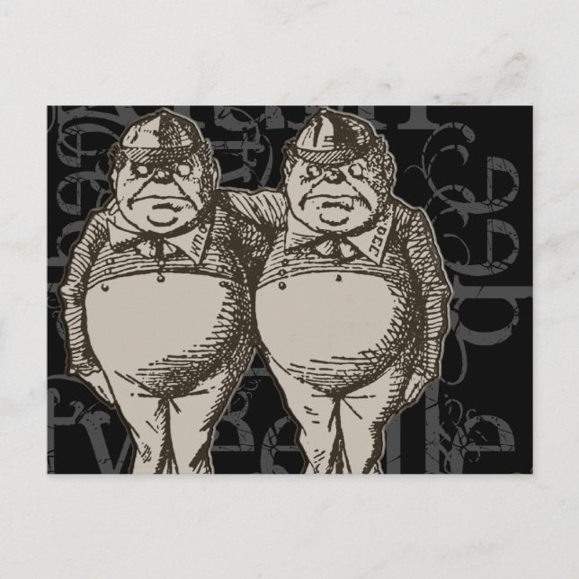 Carte Postale Tweedledum & Tweedledee Grunge (Figure unique) (Devant)