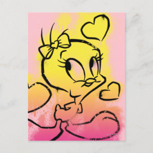 Carte Postale TWEETY™ Avec Coeurs
