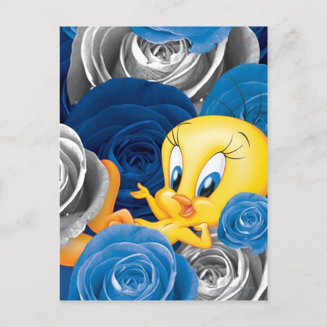 Carte Postale TWEETY™ Avec Roses (Devant)