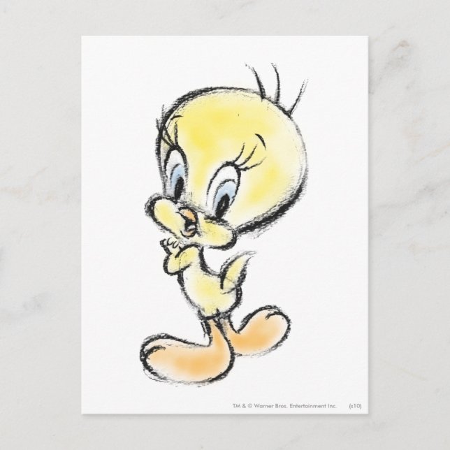 Carte Postale TWEETY™ - Fait à la main (Devant)