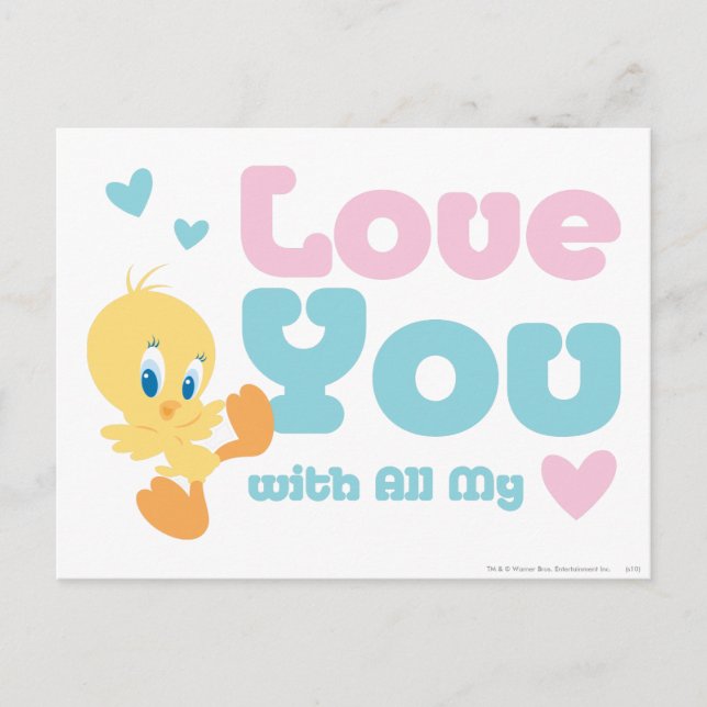 Carte Postale Tweety "Love You With My Heart" (Devant)