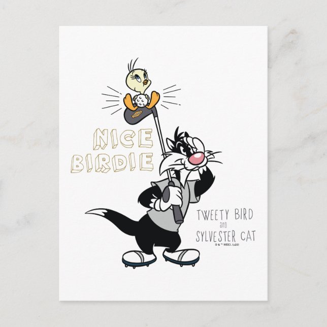 Carte Postale TWEETY™ & SYLVESTER™ au golf - Joli Oiseau (Devant)
