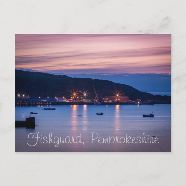 Carte postale twilight Fishguard Pembrokeshire Wal (Devant)